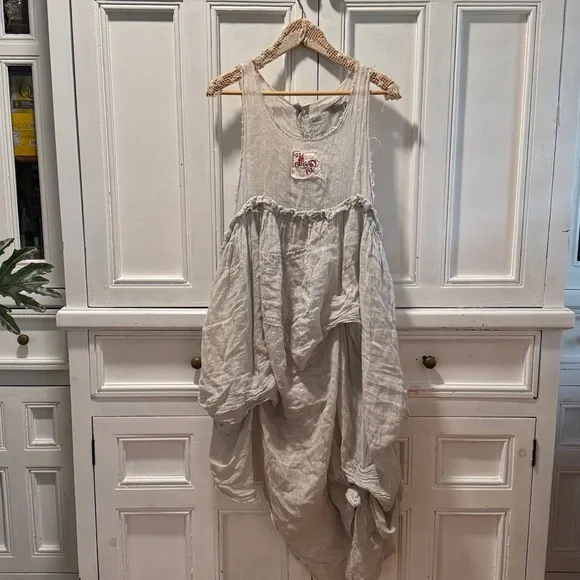 Vintage Magnolia Pearl Dress Linen Gauze Sheer - Picture 12 of 17